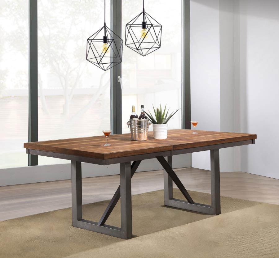 Spring Creek 77-inch Extension Dining Table Natural Walnut view 2
