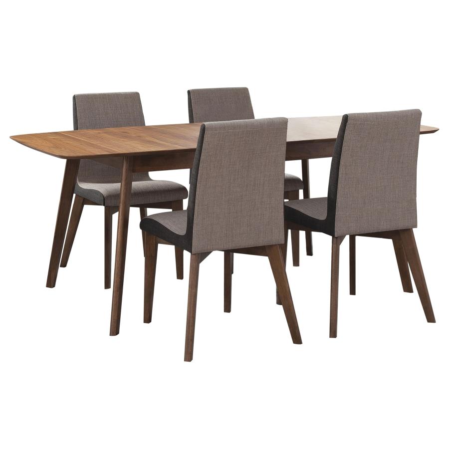 Redbridge 5-piece Rectangular Dining Set Natural Walnut view 2