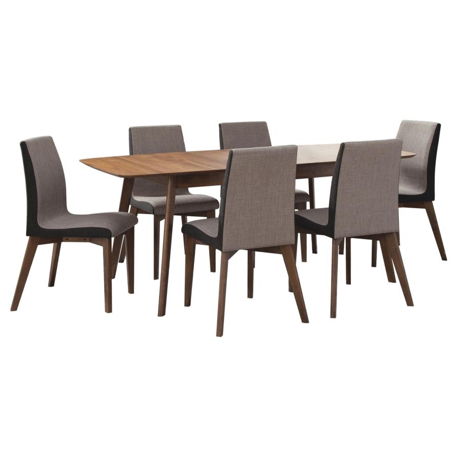 Redbridge 7-piece Rectangular Dining Set Natural Walnut view 2