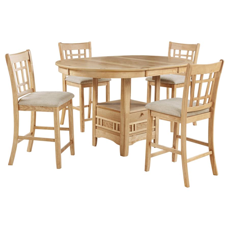 Lavon 5-piece Oval Counter Height Dining Set Light Oak view 2
