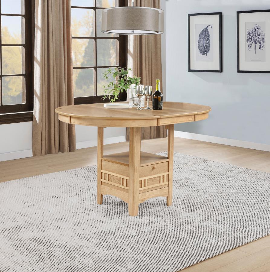 Lavon Oval 60-inch Counter Height Extension Dining Table Light Oak view 2
