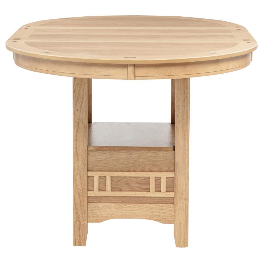 Lavon Oval 60-inch Counter Height Extension Dining Table Light Oak view 7