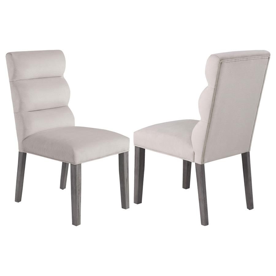 Carla Velvet Upholstered Dining Side Chair Stone (Set of 2) — Dining Furniture