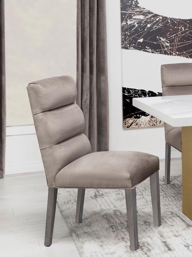Carla Velvet Upholstered Dining Side Chair Ash (Set of 2) view 2