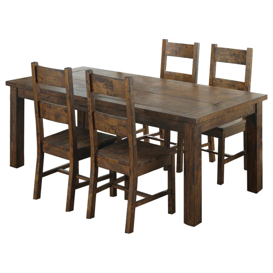 Coleman 5-piece Rectangular Dining Set Rustic Golden Brown view 2