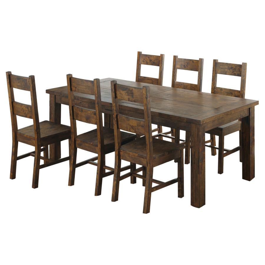 Coleman 7-piece Rectangular Dining Set Rustic Golden Brown view 2
