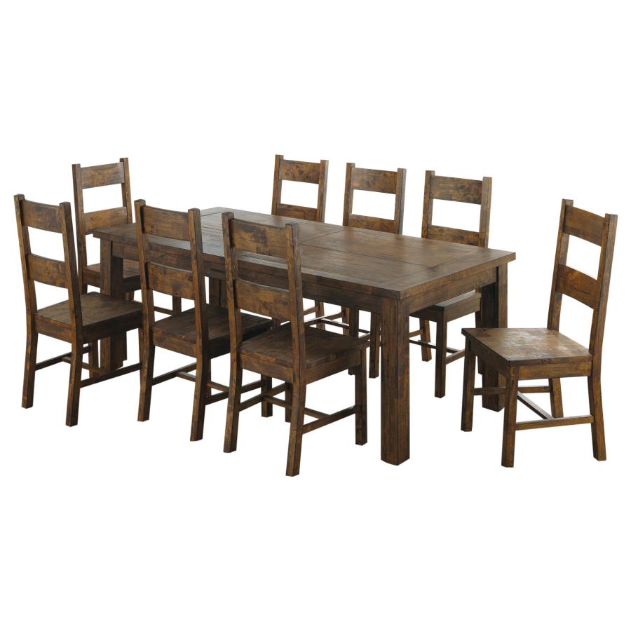 Coleman 9-piece Rectangular Dining Set Rustic Golden Brown view 2