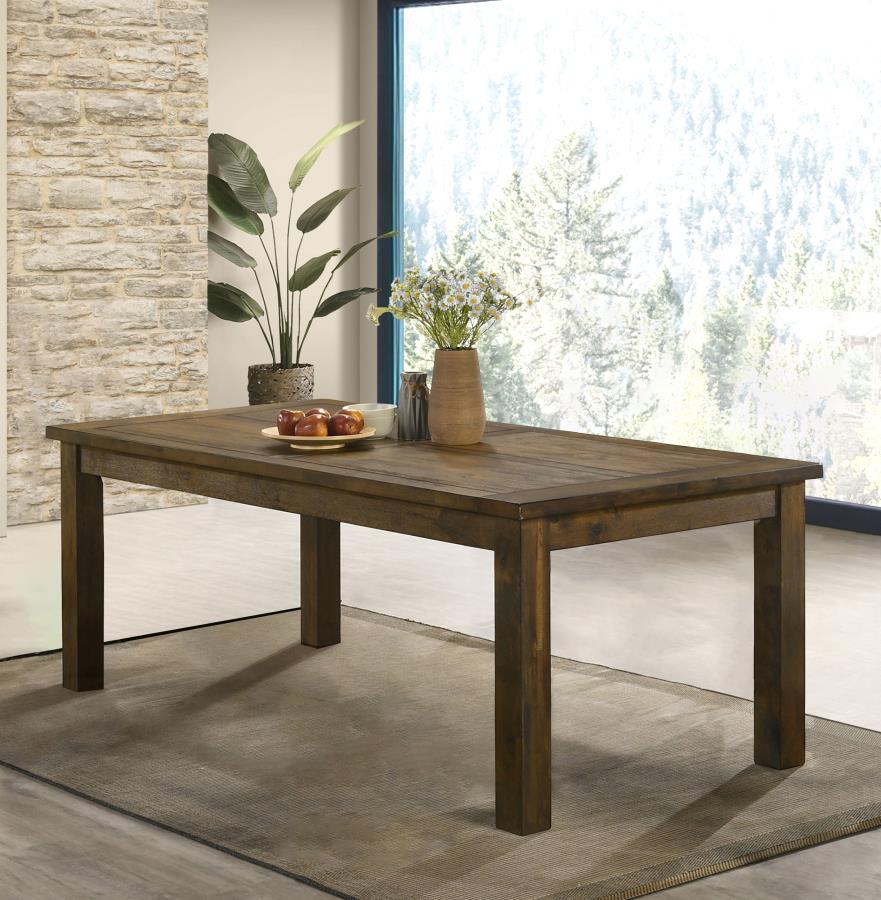Coleman Rectangular 79-inch Dining Table Rustic Golden Brown view 2