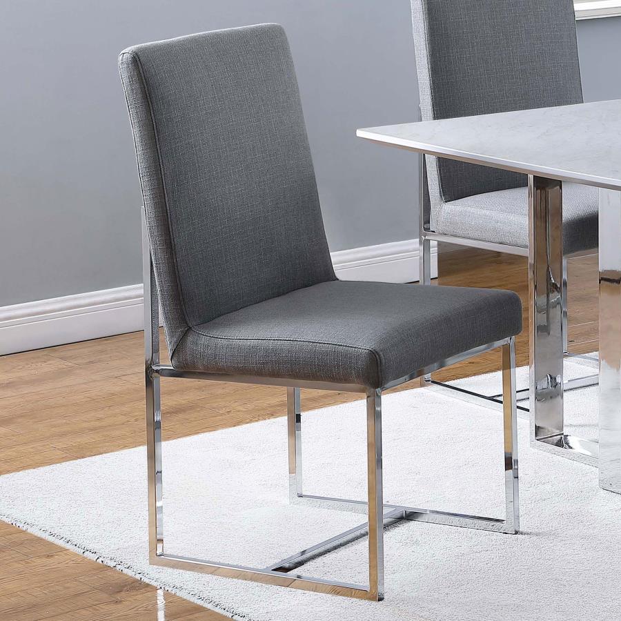 Mackinnon Upholstered Dining Side Chair Grey (Set of 2) view 2