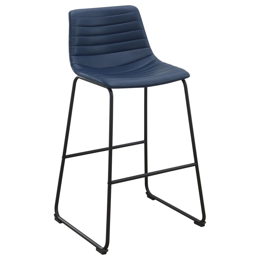 Zuni Faux Leather Upholstered Bar Chair Blue (Set of 2) view 3
