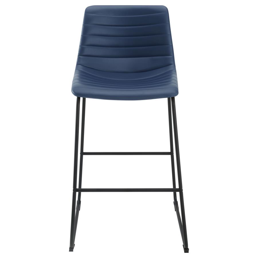 Zuni Faux Leather Upholstered Bar Chair Blue (Set of 2) view 4