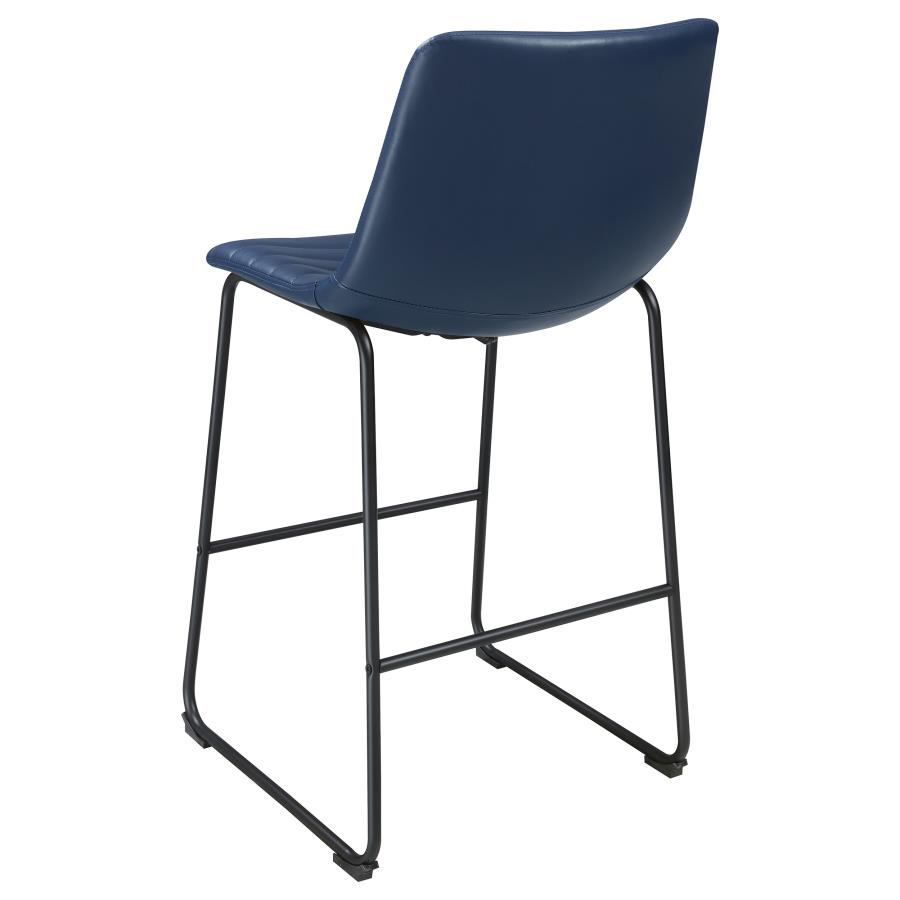 Zuni Faux Leather Upholstered Bar Chair Blue (Set of 2) view 7