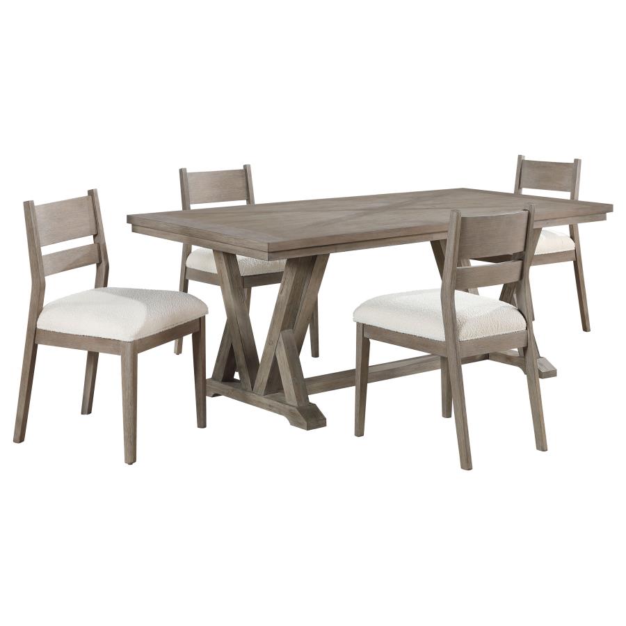 Cornelia 5-piece Rectangular Dining Table Set Coastal Grey view 2