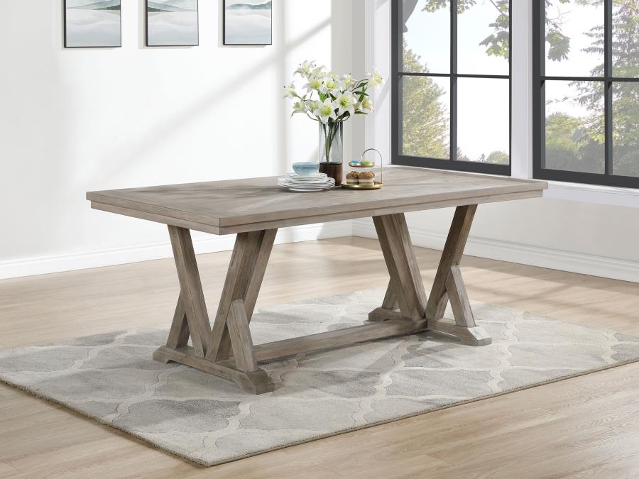Cornelia Rectangular 82-inch Dining Table Coastal Grey view 2