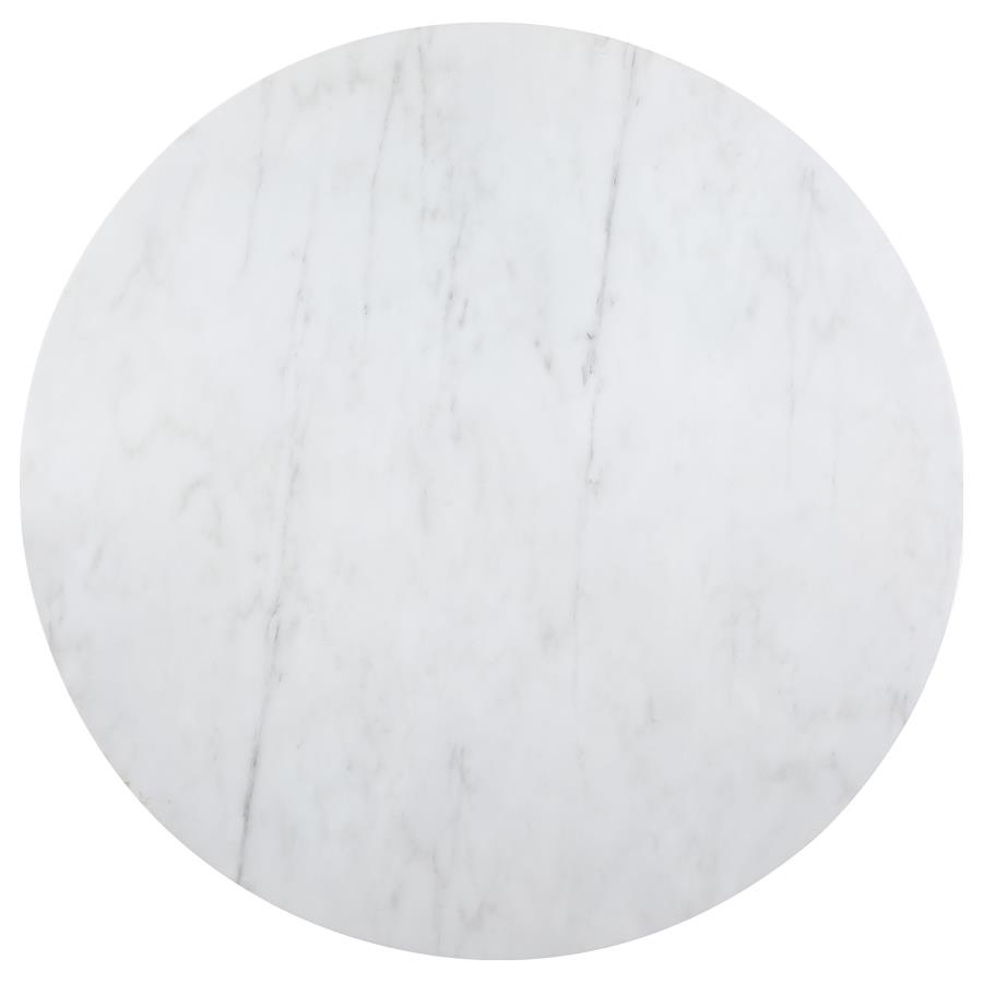 Ambrose Round 50-inch Marble Top Dining Table Brushed Gold view 3