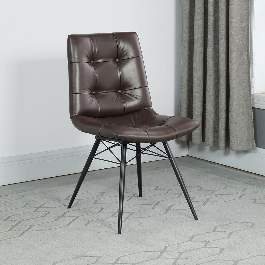 Aiken Upholstered Dining Side Chair Brown (Set of 4) view 2