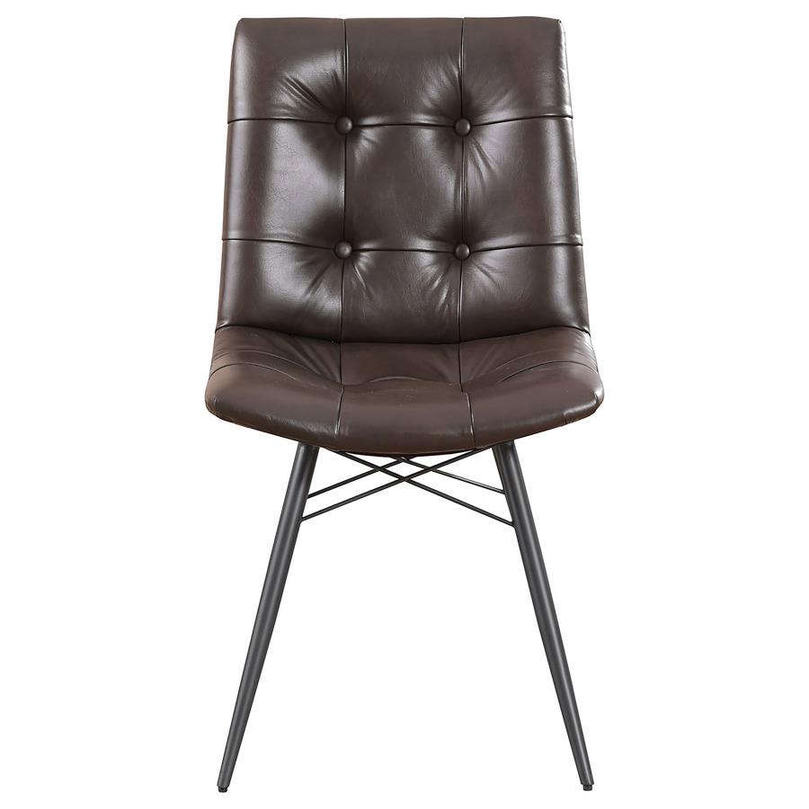 Aiken Upholstered Dining Side Chair Brown (Set of 4) view 4