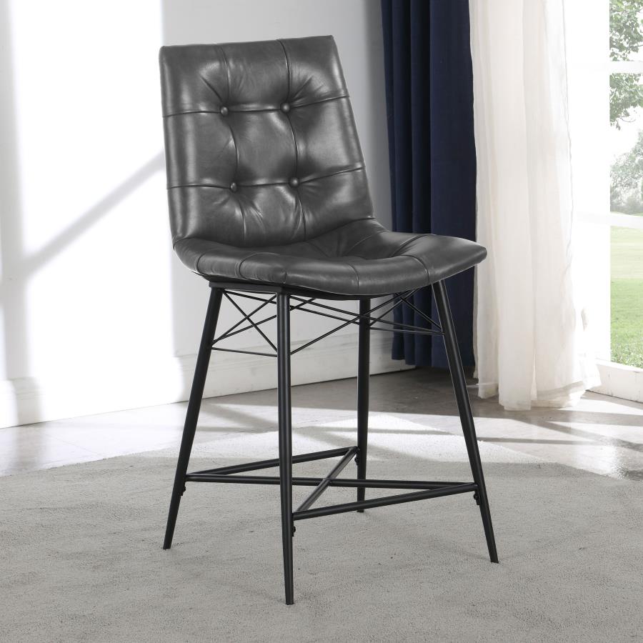 Aiken Upholstered Tufted Counter Chair Charcoal (Set of 2) view 2