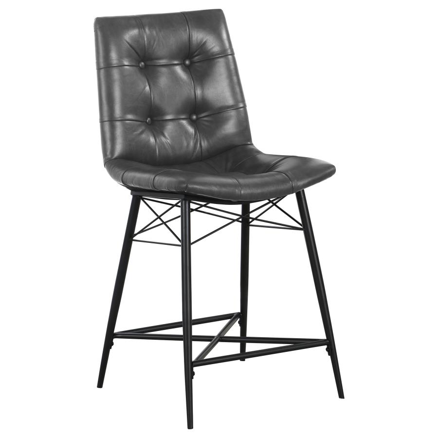 Aiken Upholstered Tufted Counter Chair Charcoal (Set of 2) view 3