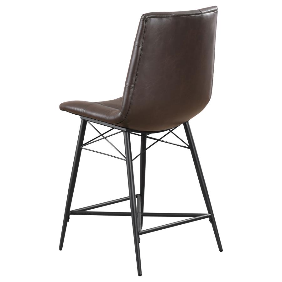 Aiken Upholstered Tufted Counter Chair Brown (Set of 2) view 7