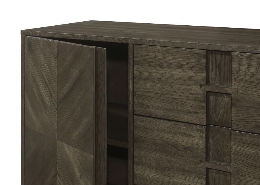 Kelly 3-drawer Storage Dining Sideboard Buffet Dark Grey view 7
