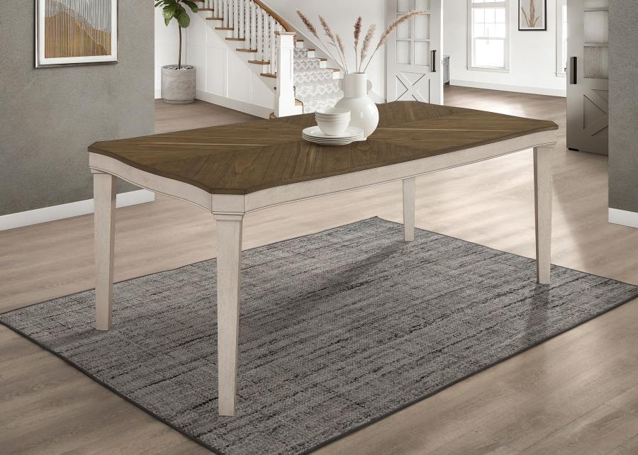 Ronnie Rectangular 79-inch Wood Dining Table Rustic Cream view 2
