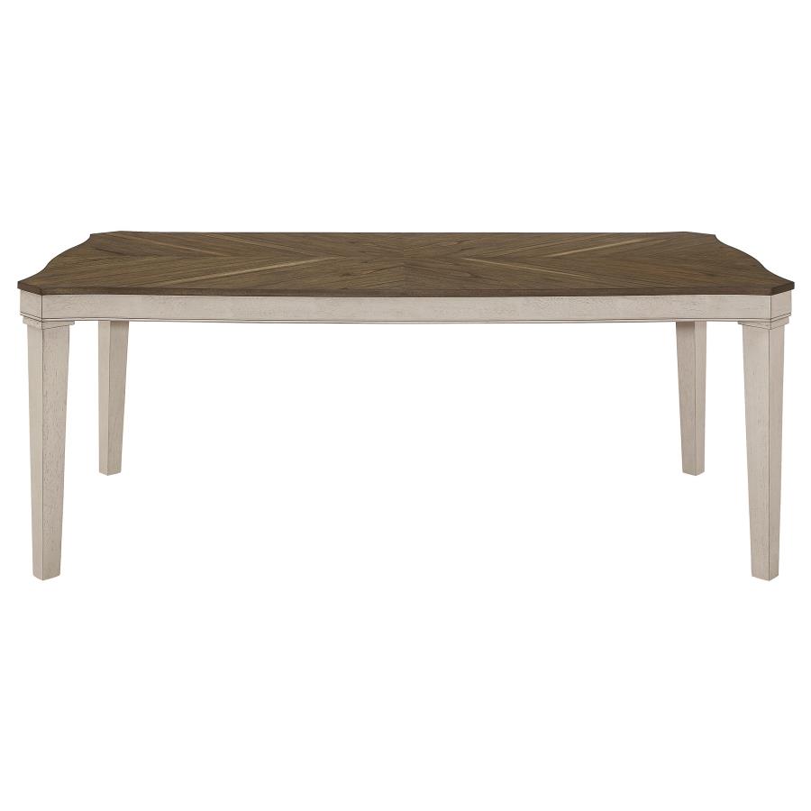 Ronnie Rectangular 79-inch Wood Dining Table Rustic Cream view 3