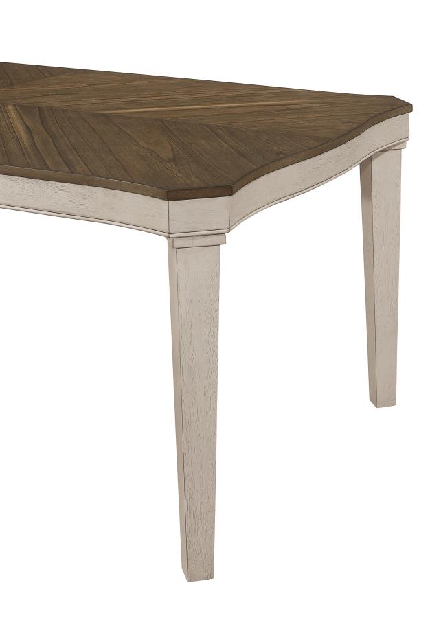 Ronnie Rectangular 79-inch Wood Dining Table Rustic Cream view 6