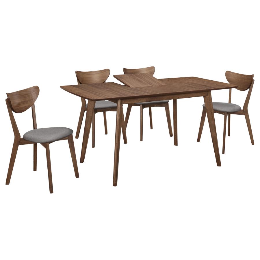 Alfredo 5-piece Butterfly Leaf Dining Set Natural Walnut view 2