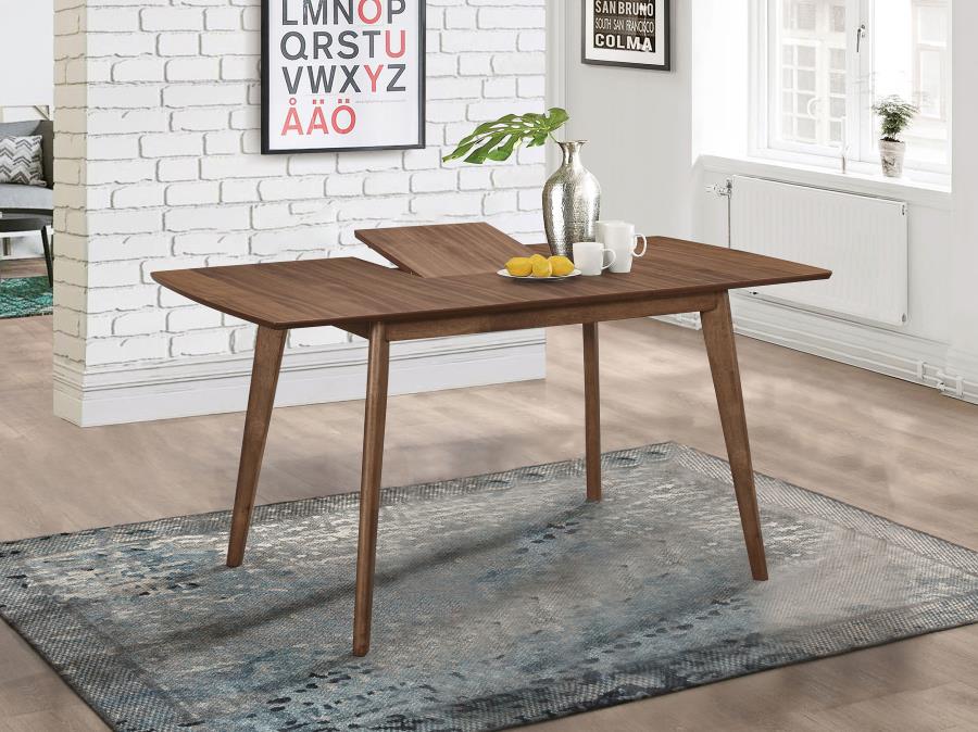 Alfredo 63-inch Extension Leaf Dining Table Natural Walnut view 2