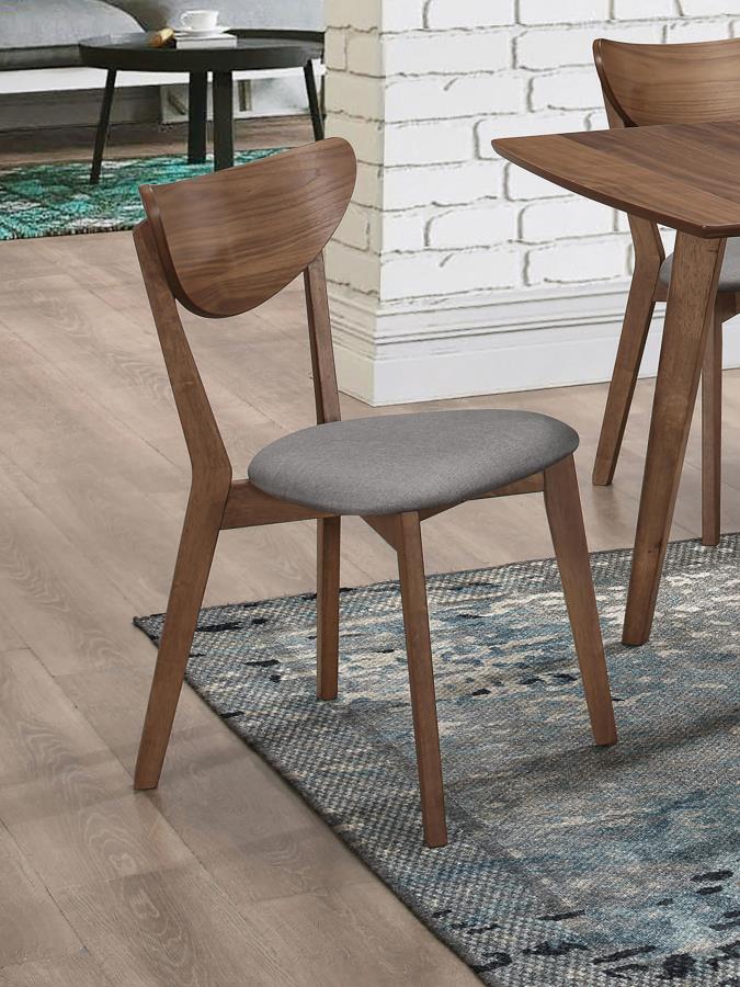 Alfredo Dining Side Chair Grey and Natural Walnut (Set of 2) view 2