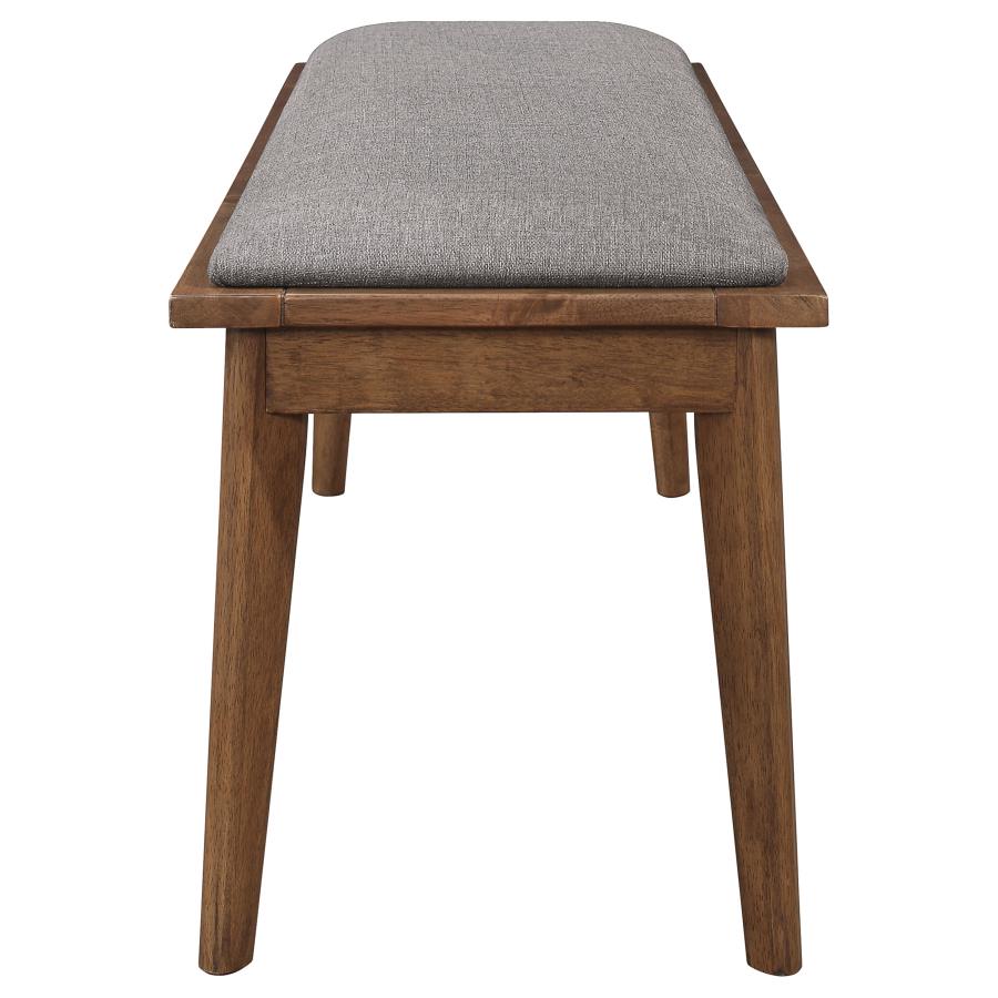 Alfredo Upholstered Dining Bench Grey and Natural Walnut view 5