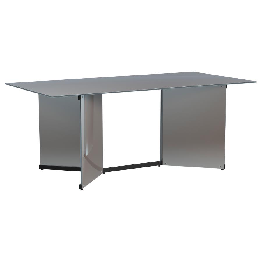 Emery 76-inch Rectangular Mirrored Dining Table Silver view 6