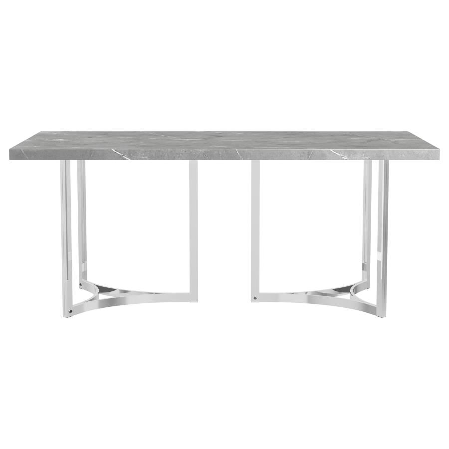 Sterling 72-inch Rectangular Dining Table Grey Faux Marble view 3