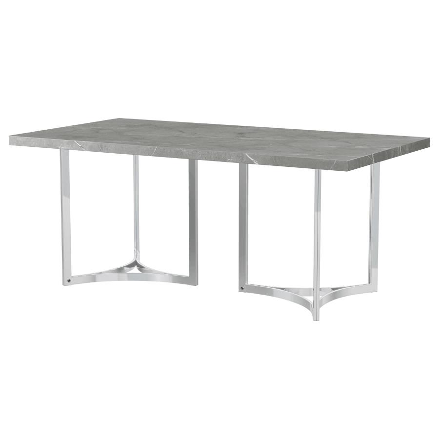 Sterling 72-inch Rectangular Dining Table Grey Faux Marble view 4