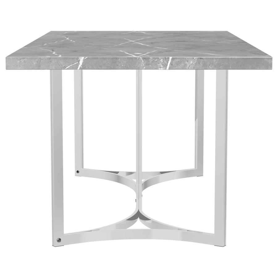 Sterling 72-inch Rectangular Dining Table Grey Faux Marble view 5
