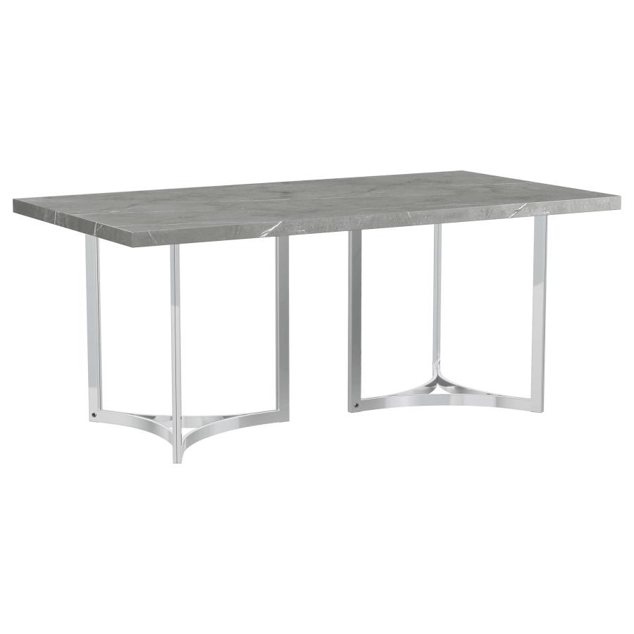 Sterling 72-inch Rectangular Dining Table Grey Faux Marble view 6