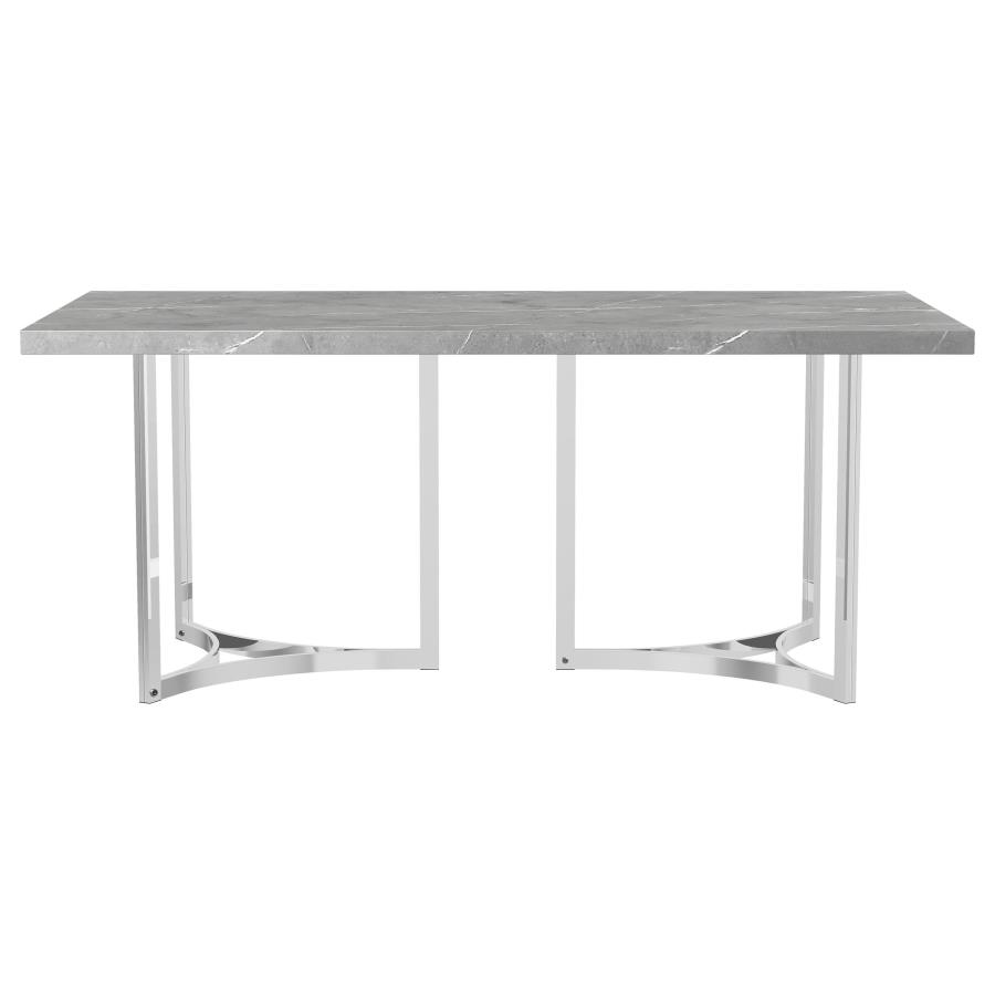 Sterling 72-inch Rectangular Dining Table Grey Faux Marble view 7