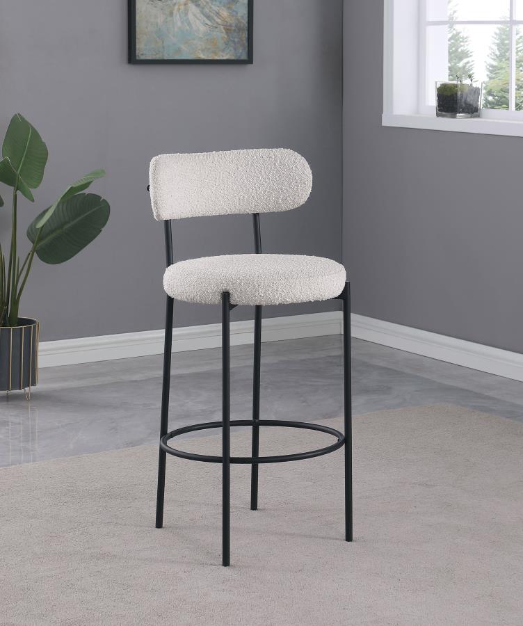 Viola Boucle Upholstered Bar Chair Cream (Set of 2) view 2