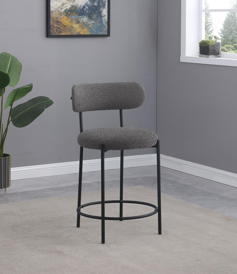 Viola Boucle Upholstered Counter Chair Grey (Set of 2) view 2