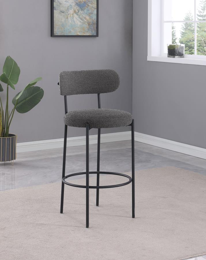 Viola Boucle Upholstered Bar Chair Grey (Set of 2) view 2