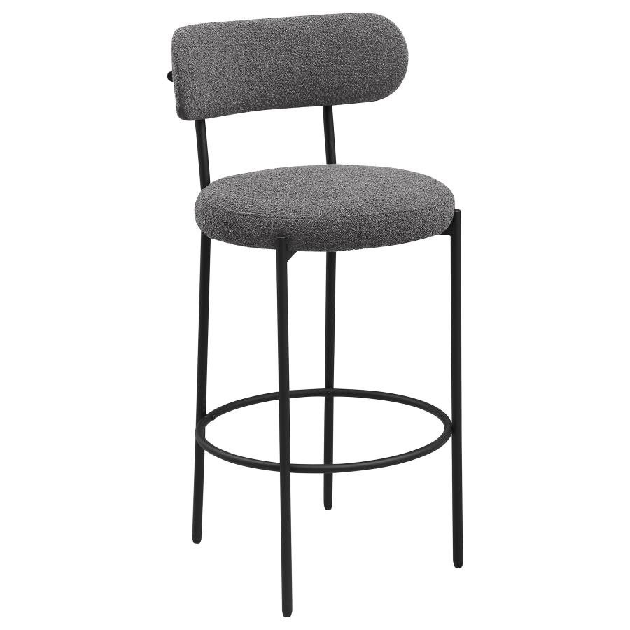 Viola Boucle Upholstered Bar Chair Grey (Set of 2) view 3