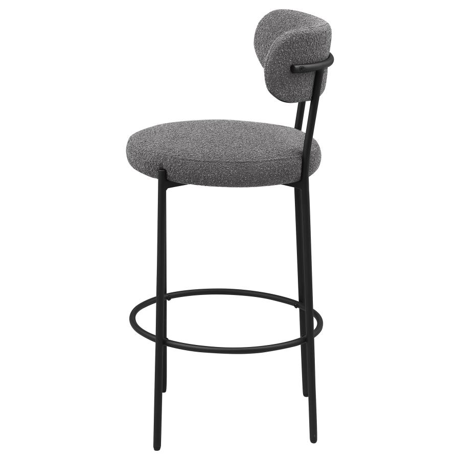 Viola Boucle Upholstered Bar Chair Grey (Set of 2) view 6