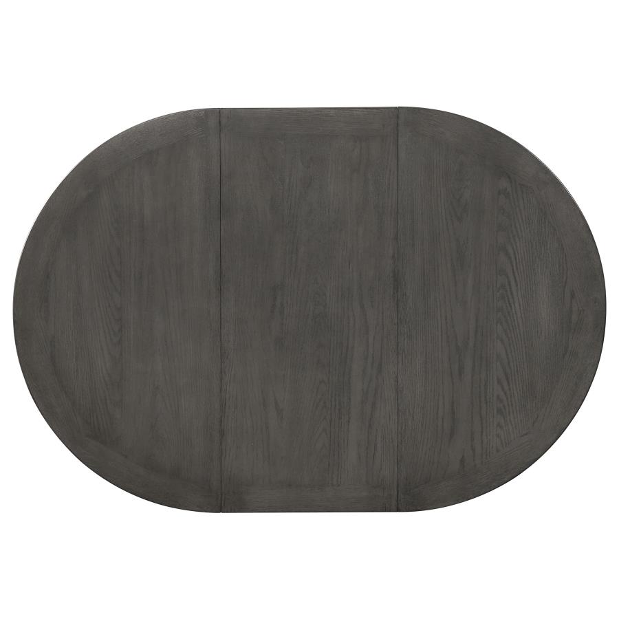 Lavon Oval 60-inch Extension Leaf Dining Table Medium Grey view 5