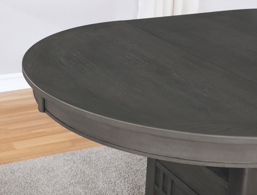 Lavon Oval 60-inch Extension Leaf Dining Table Medium Grey view 6