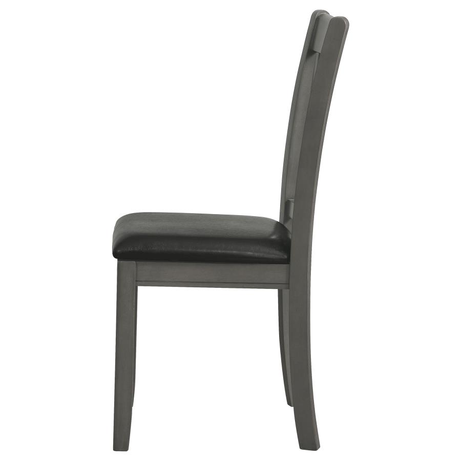 Lavon Wood Dining Side Chair Black and Medium Grey (Set of 2) view 6