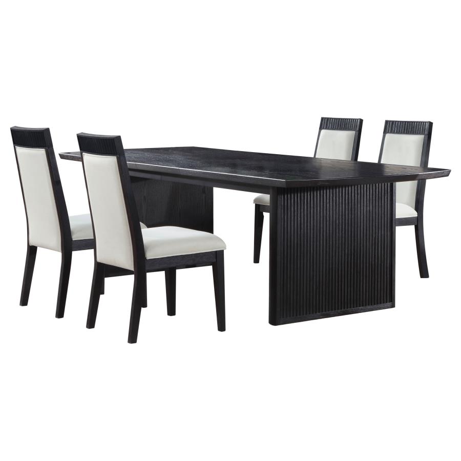 Brookmead 5-piece Extension Leaf Dining Table Set Black view 2