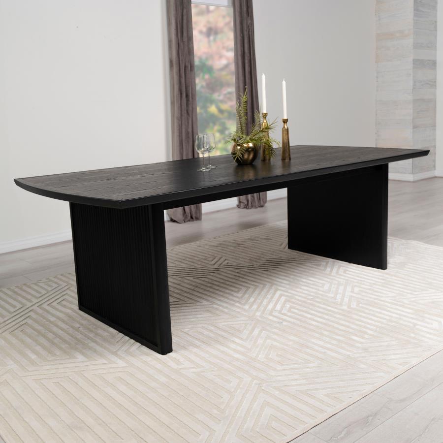 Brookmead 100-inch Extension Leaf Dining Table Black view 2