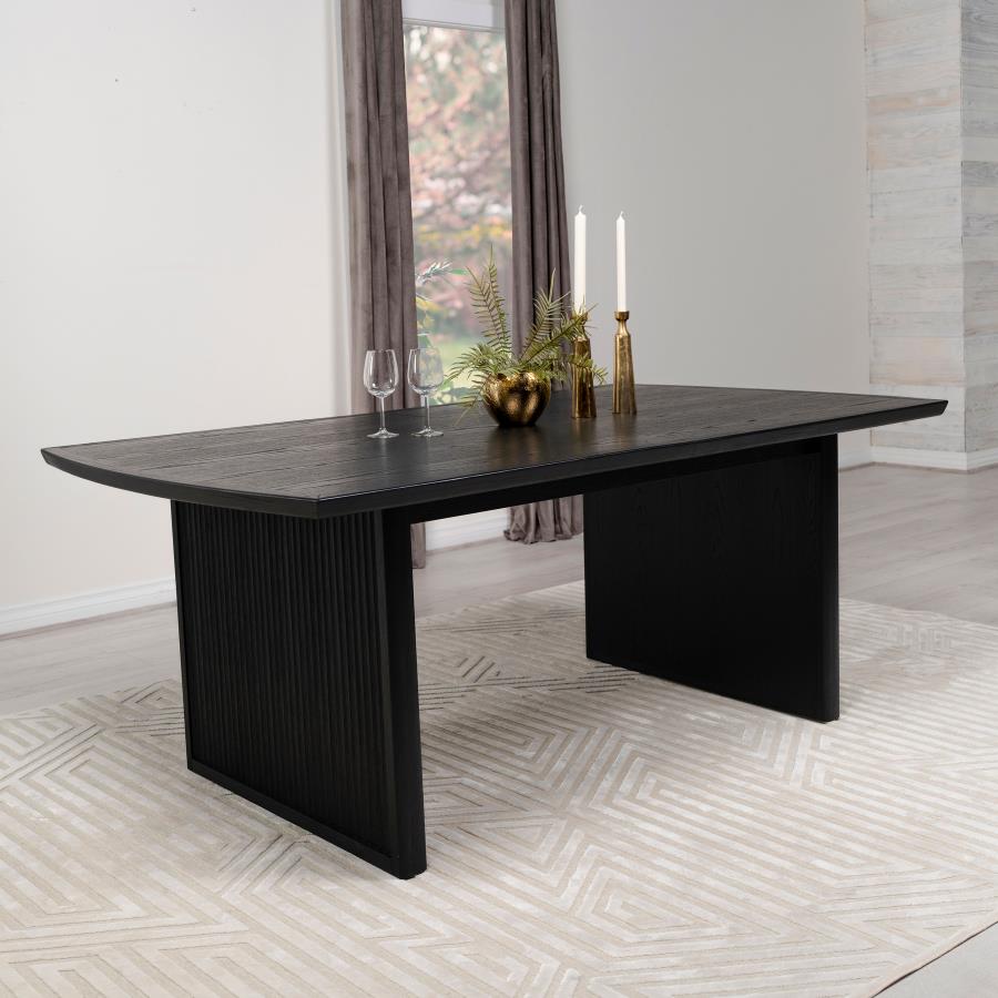 Brookmead 100-inch Extension Leaf Dining Table Black view 3