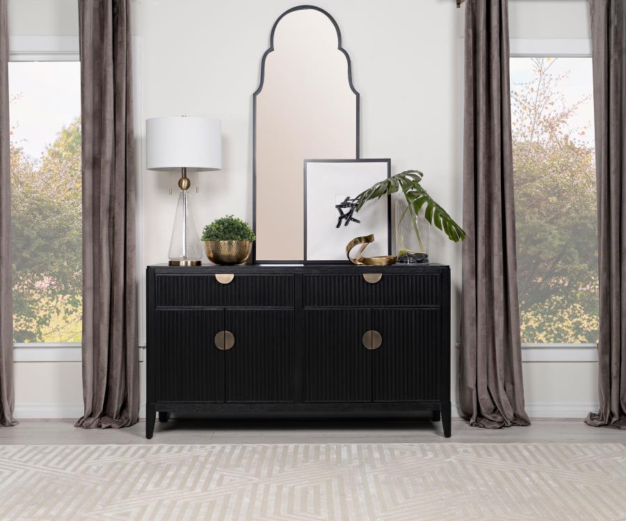 Brookmead 4-door Sideboard Buffet Storage Cabinet Black view 2